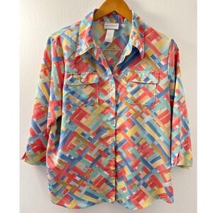 Alfred Dunner Women's Blouse Size‎ Medium Vacation Lightweight Resortwear Chic